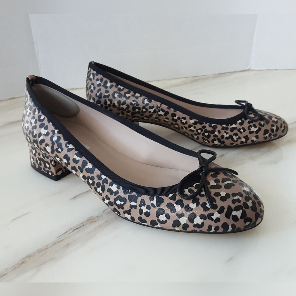 LK Bennett London Danielle Leopard Print Block Heel Pumps Sz 8 (39)
